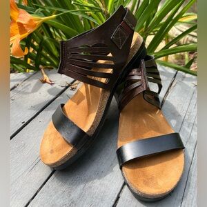 Naot Mint Red Gladiator Leather Sandals